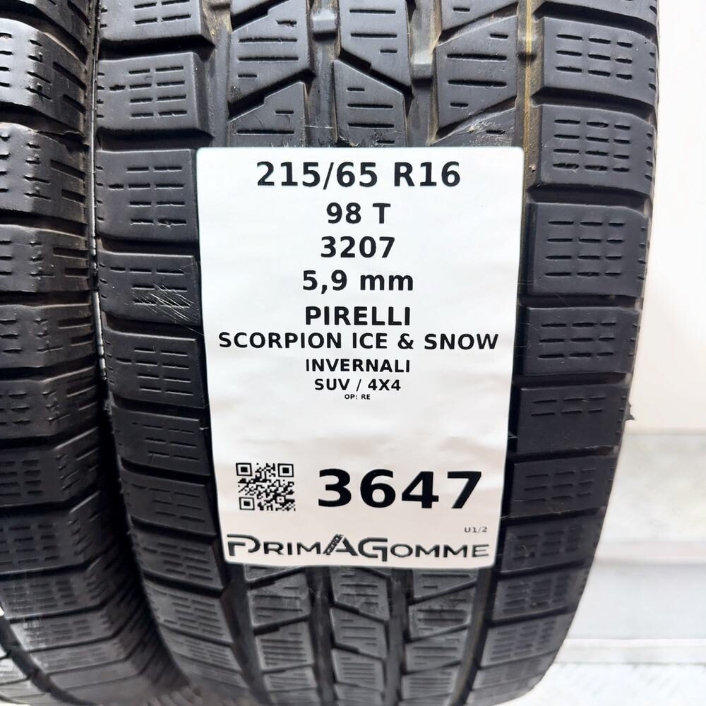 Gomme Usate 215 65 R16 98T Pirelli Scorpion Ice & Snow 84% Invernali - immagine 3