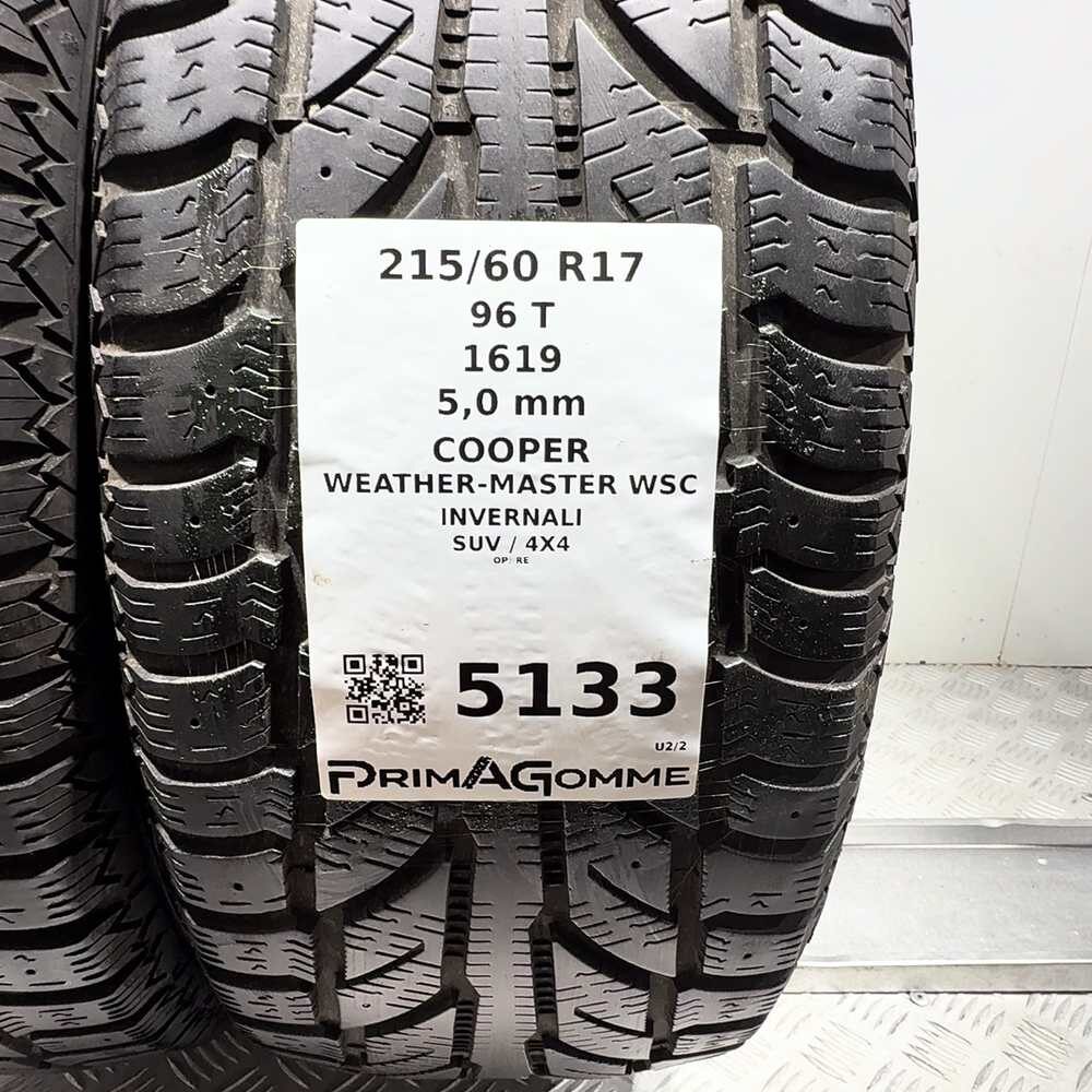 Gomme Usate 215 60 R17 96T Cooper Weather-Master Wsc 71% Invernali - immagine 3