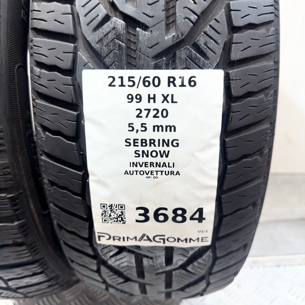 Gomme Usate 215 60 R16 99H XL Sebring Snow 79% Invernali - immagine 3