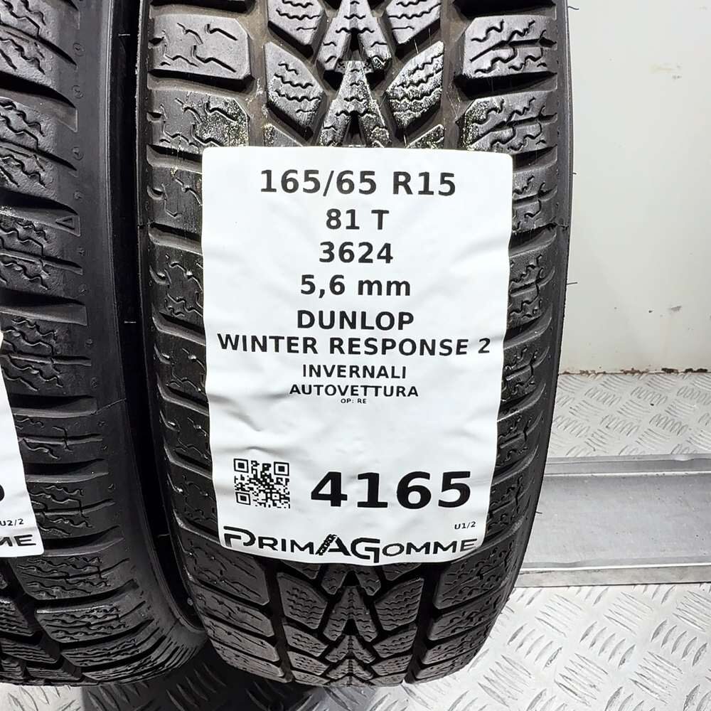 Gomme Usate 165 65 R15 81T Dunlop Winter Response 2 80% Invernali - immagine 3