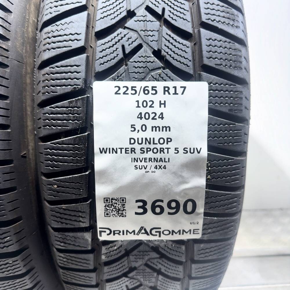 Gomme Usate 225 65 R17 102H Dunlop Winter Sport 5 SUV 71% Invernali - immagine 3