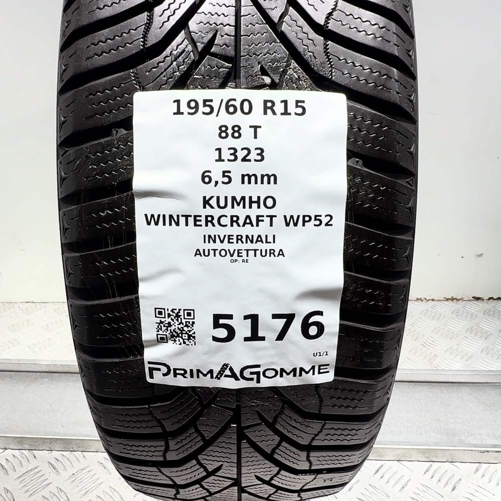 Gomma Usata 195 60 R15 88T Kumho Wintercraft WP52 93% Invernale - immagine 3