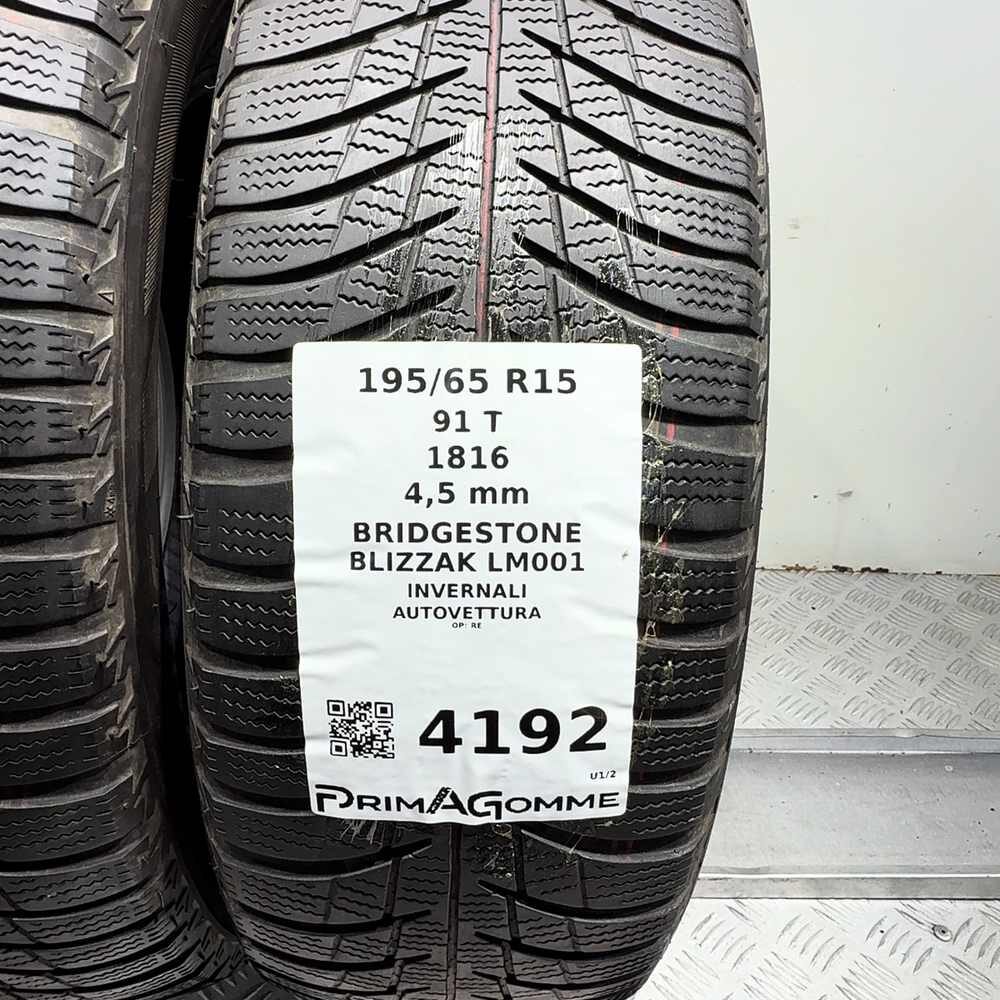 Gomme Usate 195 65 R15 91T Bridgestone Blizzak LM001 Invernali - immagine 3