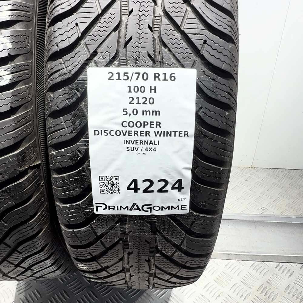 Gomme Usate 215 70 R16 100H Cooper Discoverer Winter 71% Invernali - immagine 3
