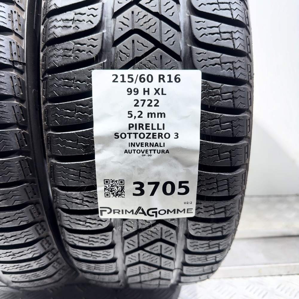 Gomme Usate 215 60 R16 99H XL Pirelli Sottozero 3 74% Invernali - immagine 3