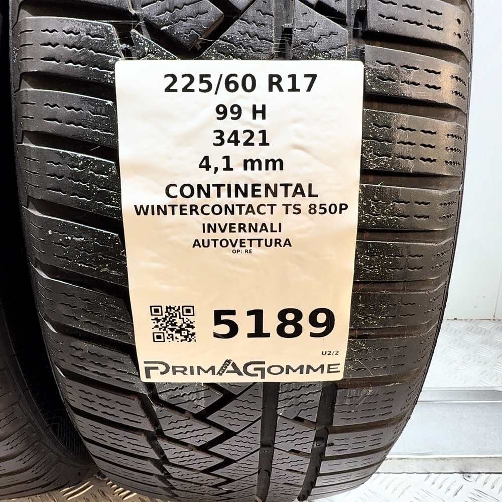Gomme Usate 225 60 R17 99H Continental Wintercontact TS 850P Invernali - immagine 3