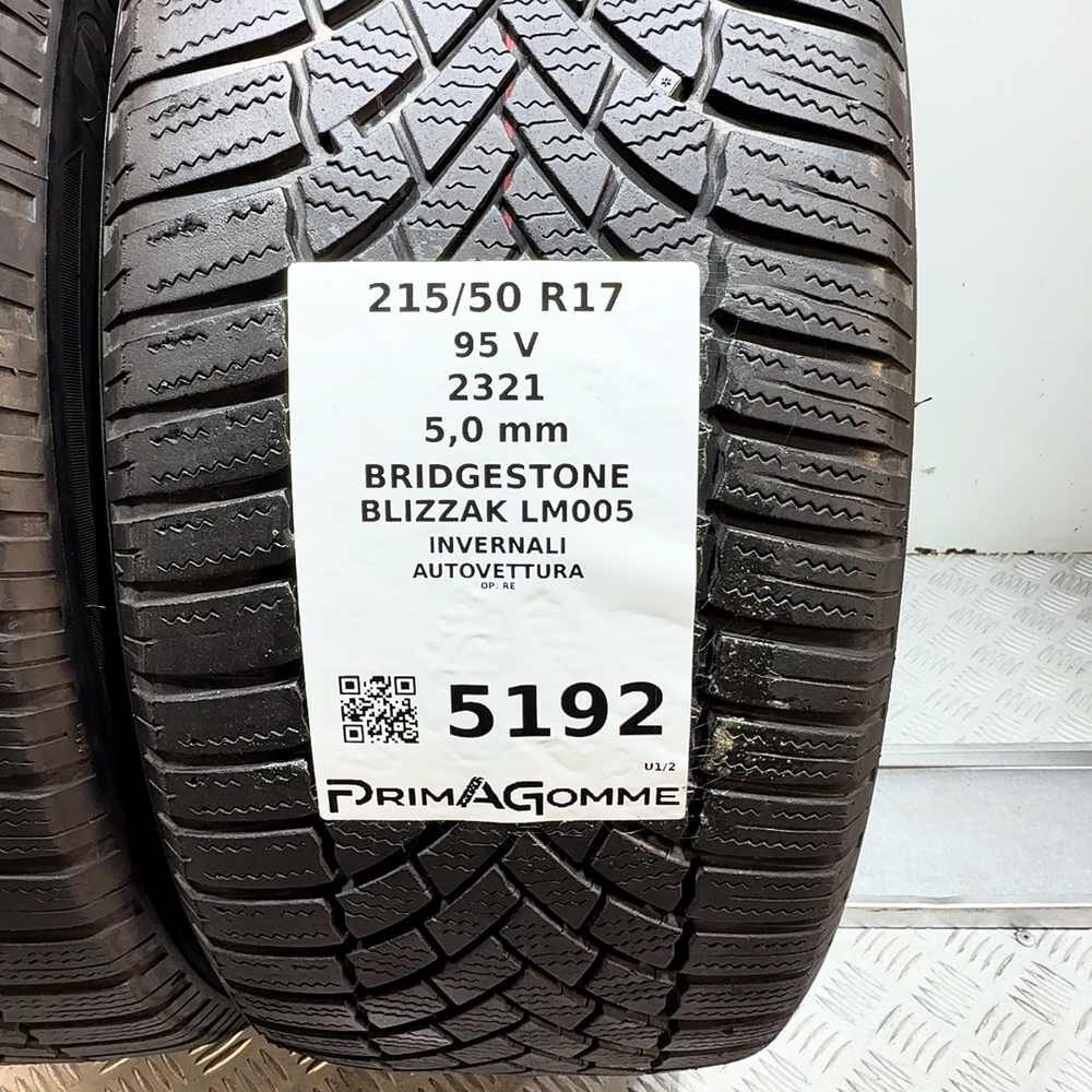 Gomme Usate 215 50 R17 95V Bridgestone Blizzak LM005 71% Invernali - immagine 3