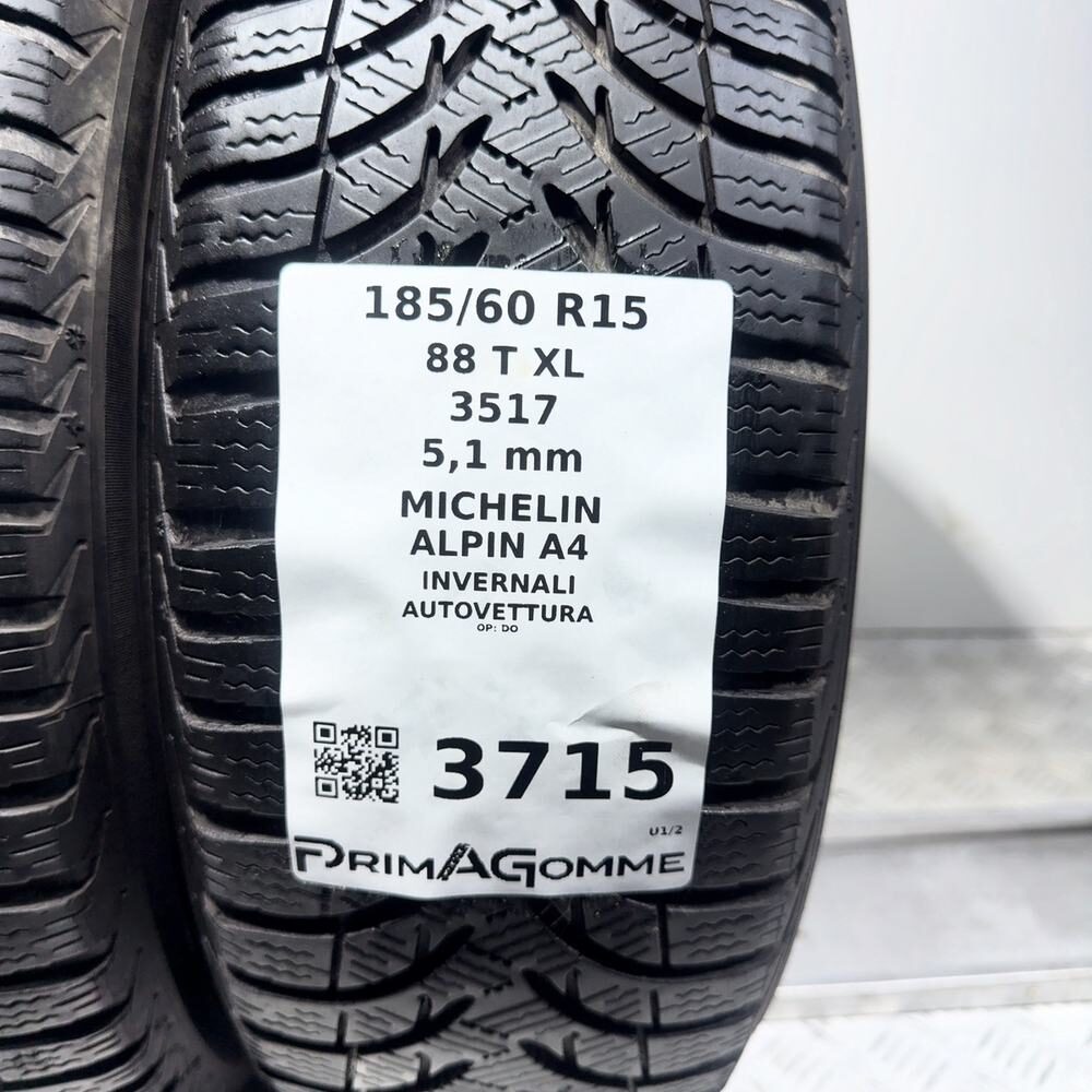 Gomme Usate 185 60 R15 88T XL Michelin Alpin A4 73% Invernali - immagine 3