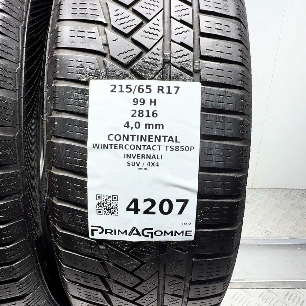 Gomme Usate 215 65 R17 99H Continental Wintercontact TS850P Invernali - immagine 3