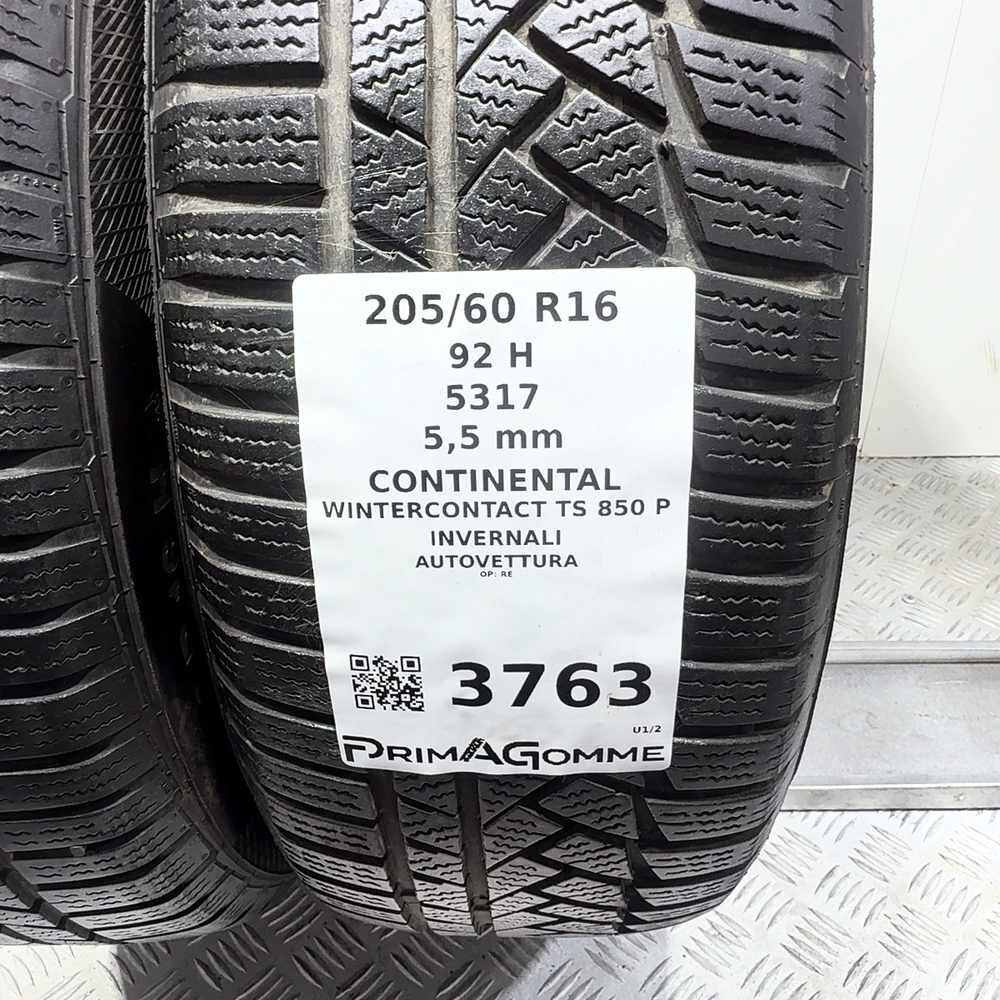 Gomme Usate 205 60 R16 92H Continental Wintercontact TS 850 P 79% Invernali - immagine 3