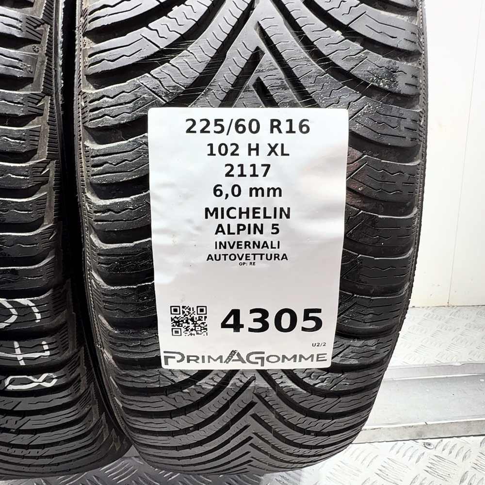 Gomme Usate 225 60 R16 102H XL Michelin Alpin 5 86% Invernali - immagine 3