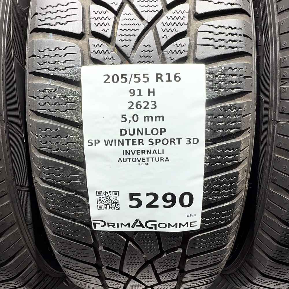Gomme Usate 205 55 R16 91H Dunlop SP Winter Sport 3D 71% Invernali - immagine 3