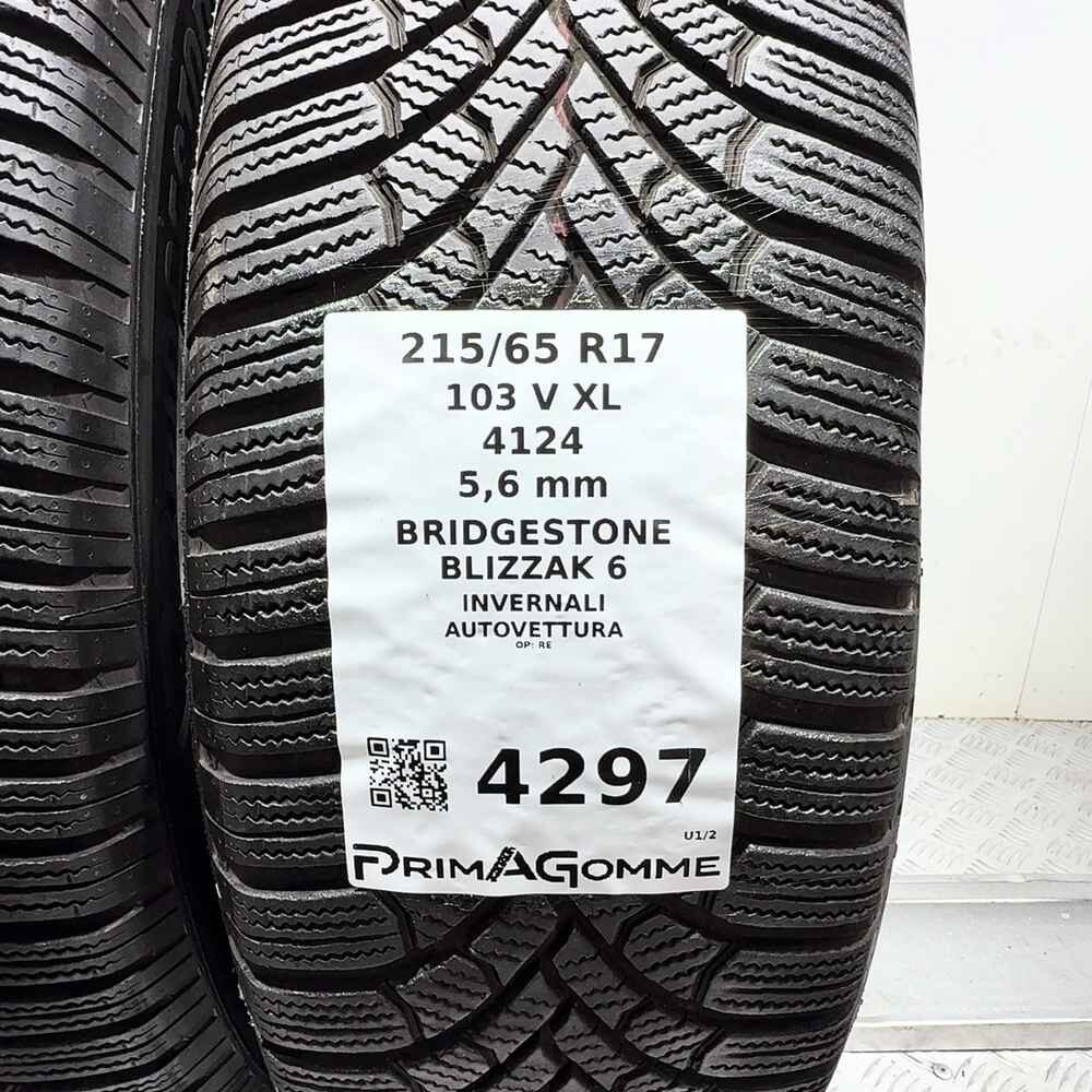 Gomme Usate 215 65 R17 103V Bridgestone XL Blizzak 6 80% Invernali - immagine 3