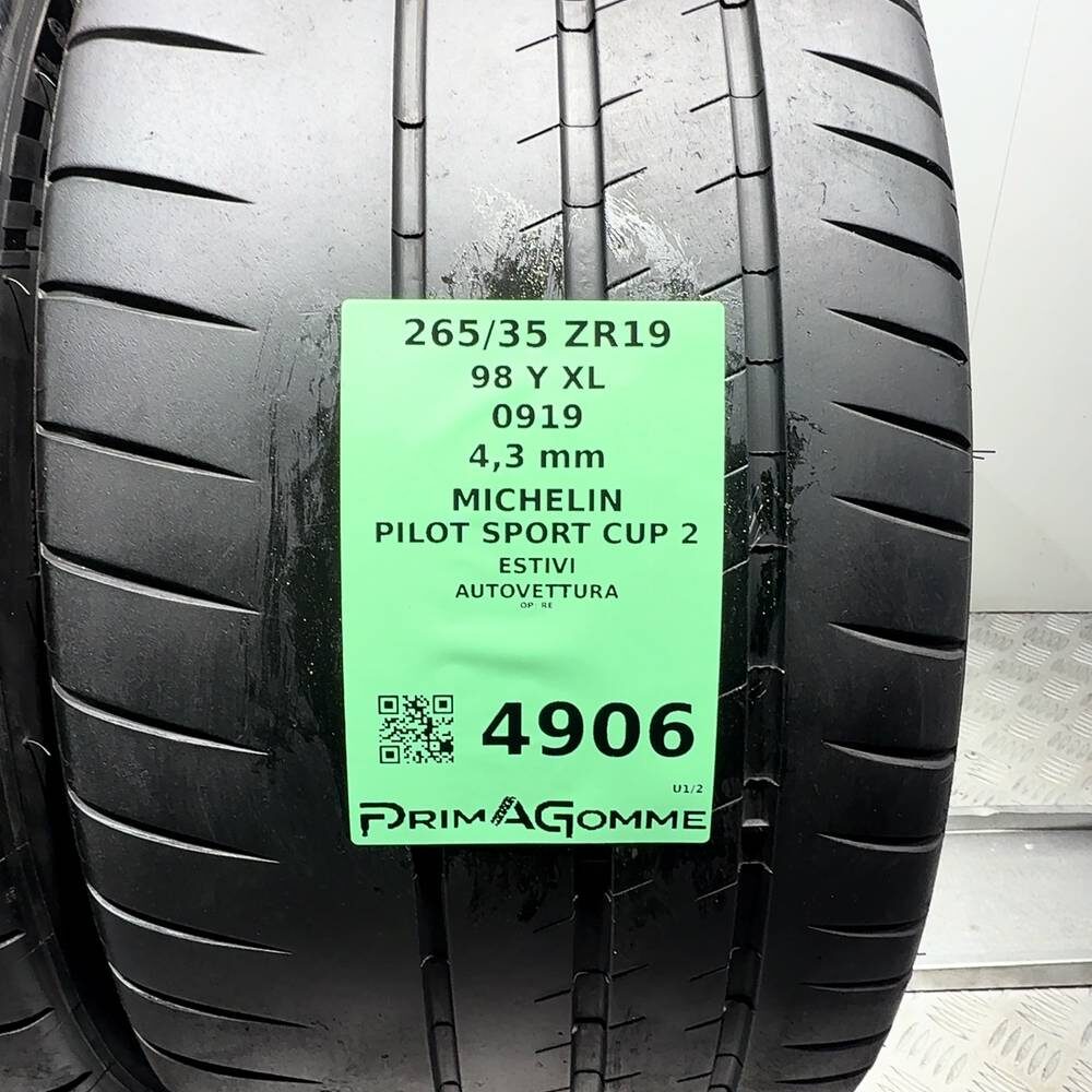 Gomme Usate 265 35 ZR19 98Y XL Michelin Pilot Sport Cup 2 Estive - immagine 3