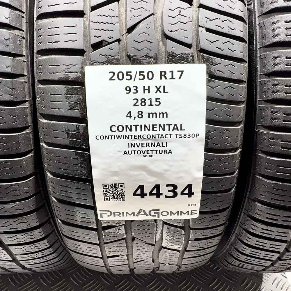 Gomme Usate 205 50 R17 93H XL Continental Contiwintercontact TS830P Invernali - immagine 3