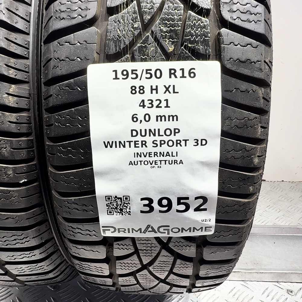 Gomme Usate 195 50 R16 88H XL Dunlop Winter Sport 3D 86% Invernali - immagine 3