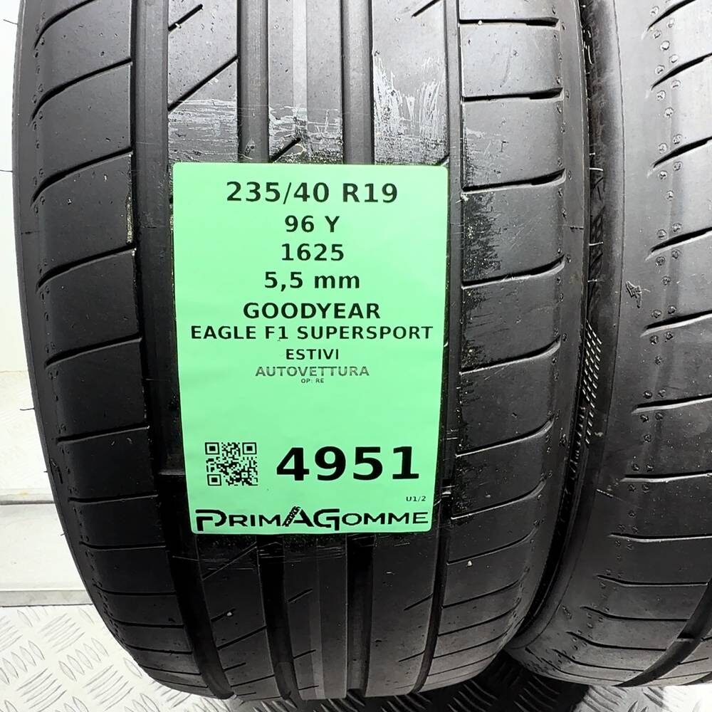 Gomme Usate 235 40 R19 96Y Goodyear Eagle F1 Supersport 79% Estive - immagine 3