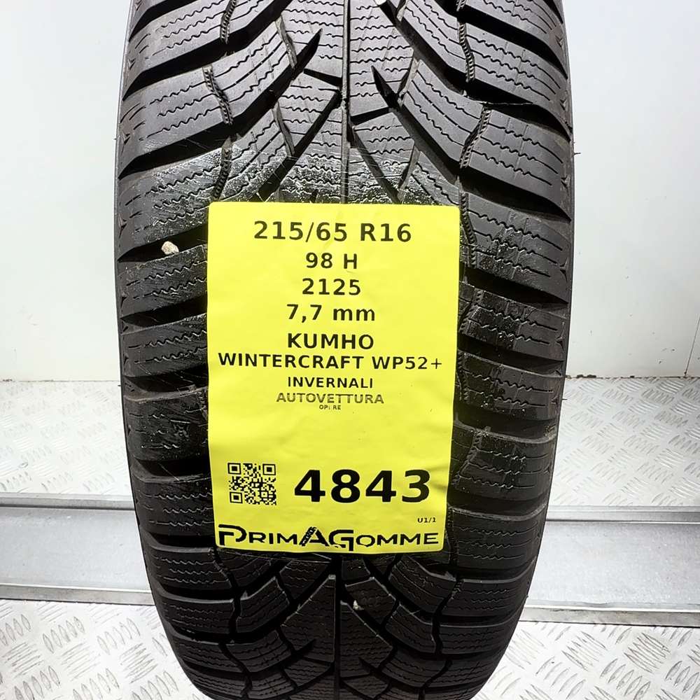 Gomma Usata 215 65 R16 98H Kumho Wintercraft WP52+ 98% Invernale - immagine 3