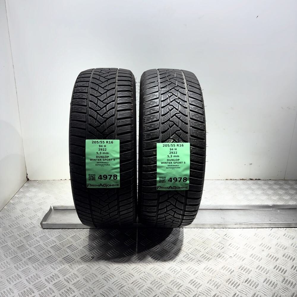 Gomme Usate 205 55 R16 94H Dunlop Winter Sport 5 76% Invernali - immagine 4