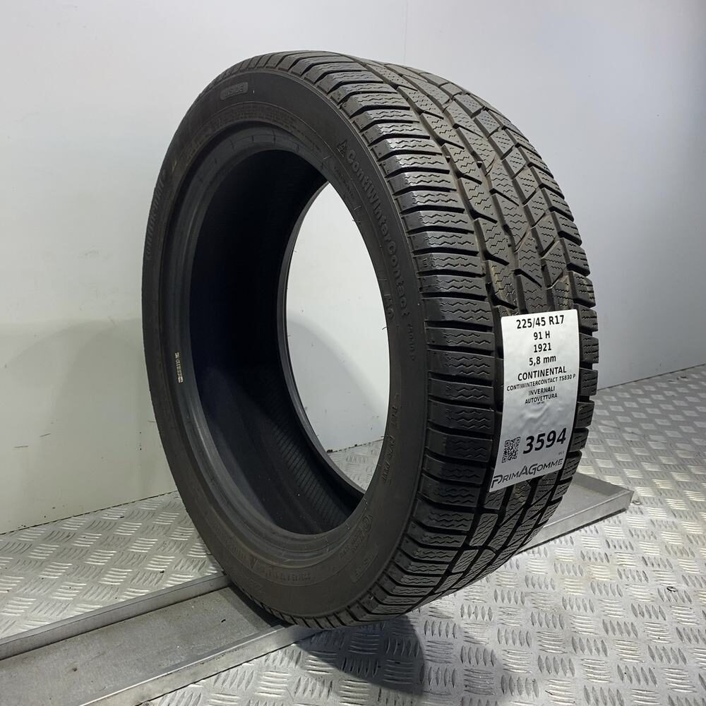 Gomma Usata 225 45 R17 91H Continental Contiwintercontact TS830 P 83% Invernale - immagine 4