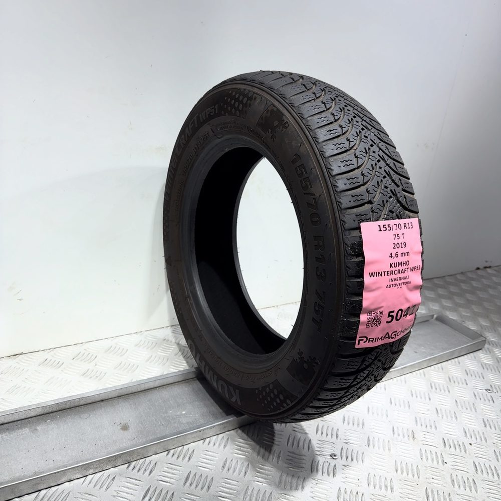 Gomma Usata 155 70 R13 75T Kumho Wintercraft WP51 Invernale - immagine 5