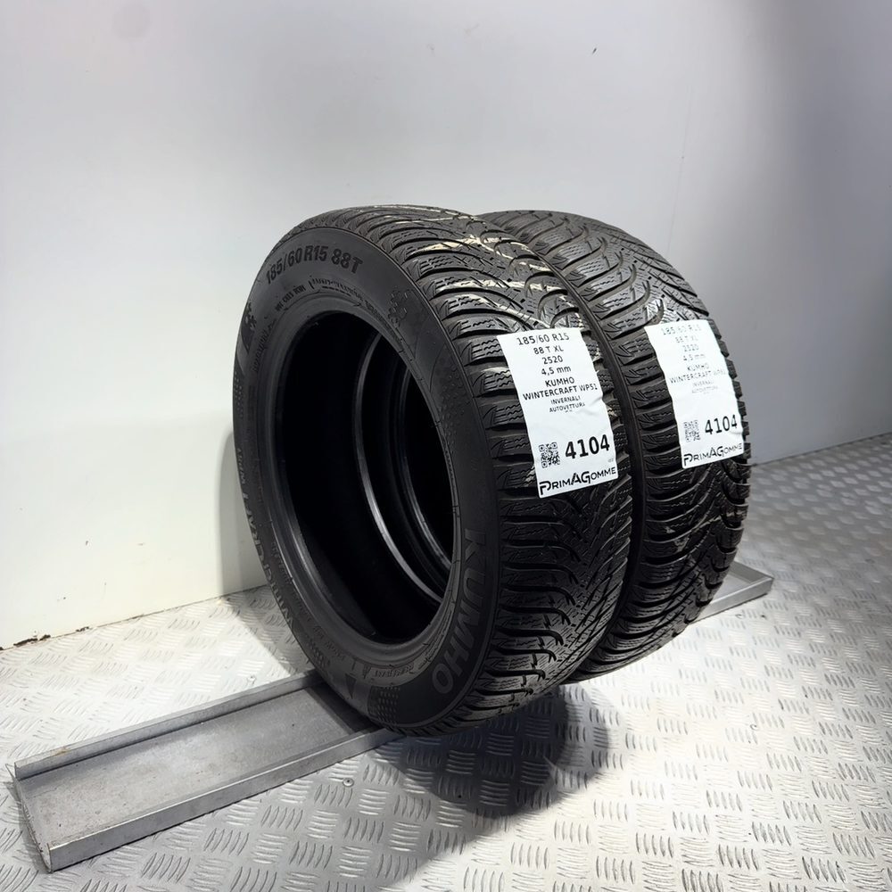 Gomme Usate 185 60 R15 88T XL Kumho Wintercraft WP51 Invernali - immagine 5