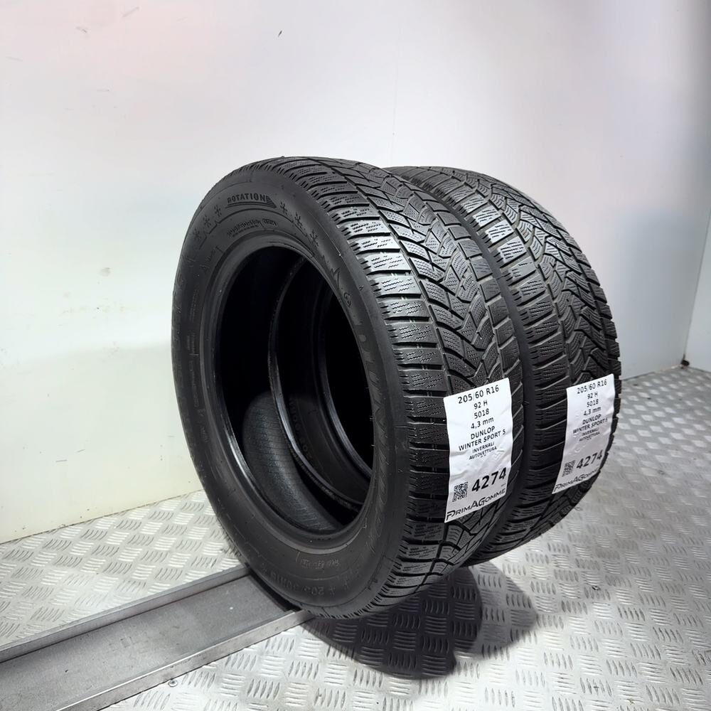 Gomme Usate 205 60 R16 92H Dunlop Winter Sport 5 Invernali - immagine 5