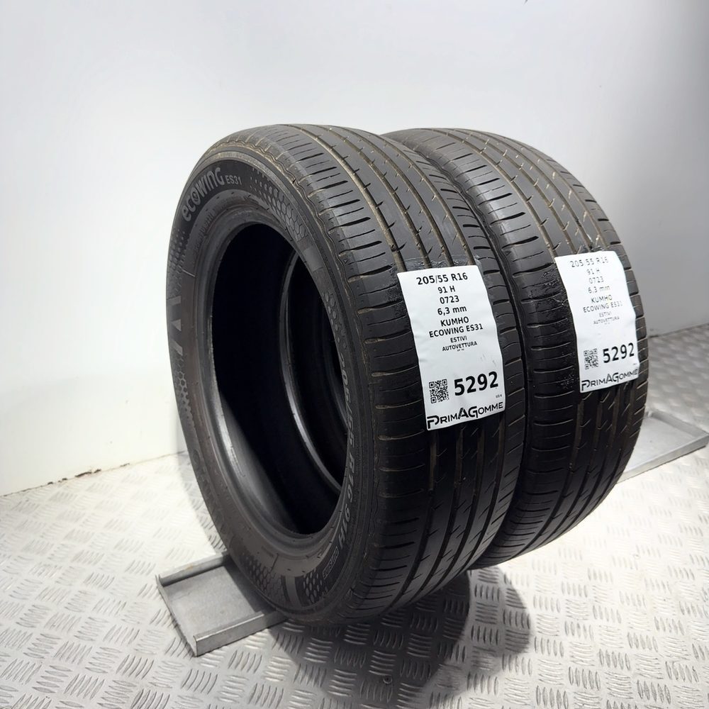 Gomme Usate 205 55 R16 91H Kumho Ecowing ES31 90% Estive - immagine 5