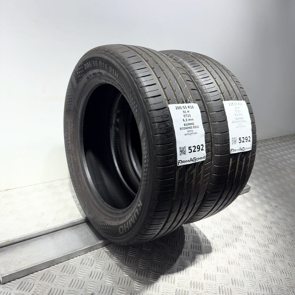 Gomme Usate 205 55 R16 91H Kumho Ecowing ES31 90% Estive - immagine 8