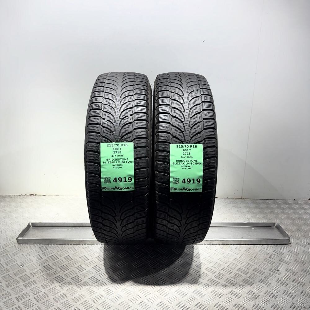 Gomme Usate 215 70 R16 100T Bridgestone Blizzak LM-80 Evo Invernali - immagine 13