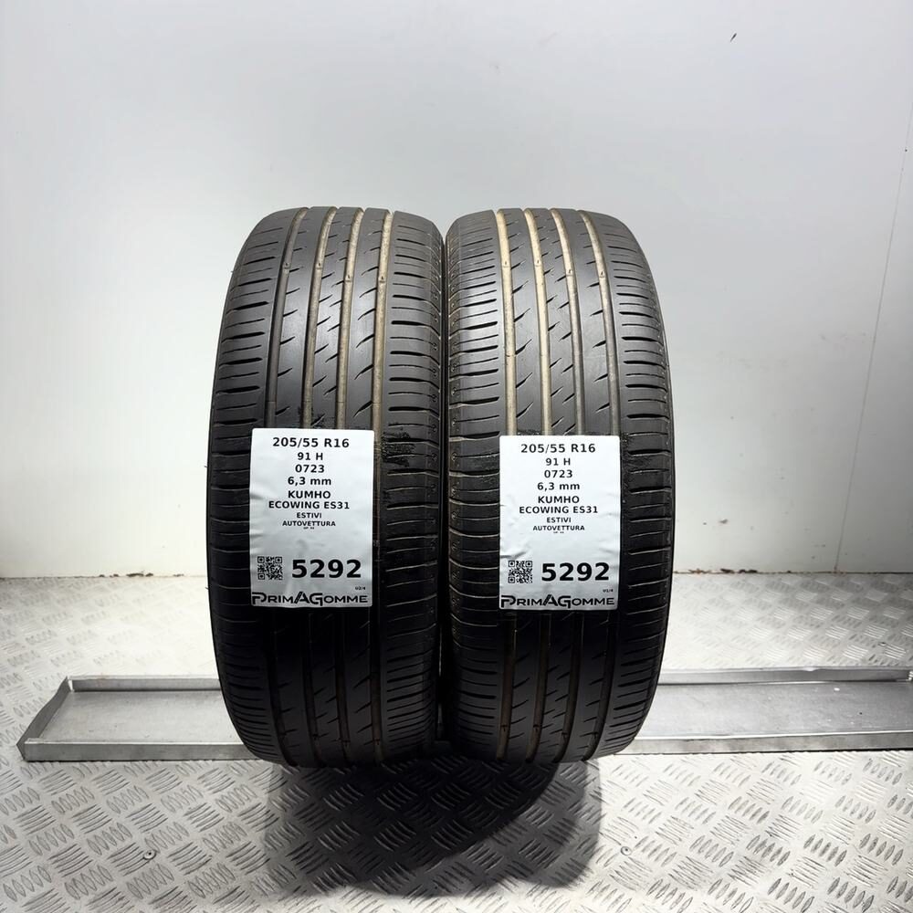 Gomme Usate 205 55 R16 91H Kumho Ecowing ES31 90% Estive - immagine 13