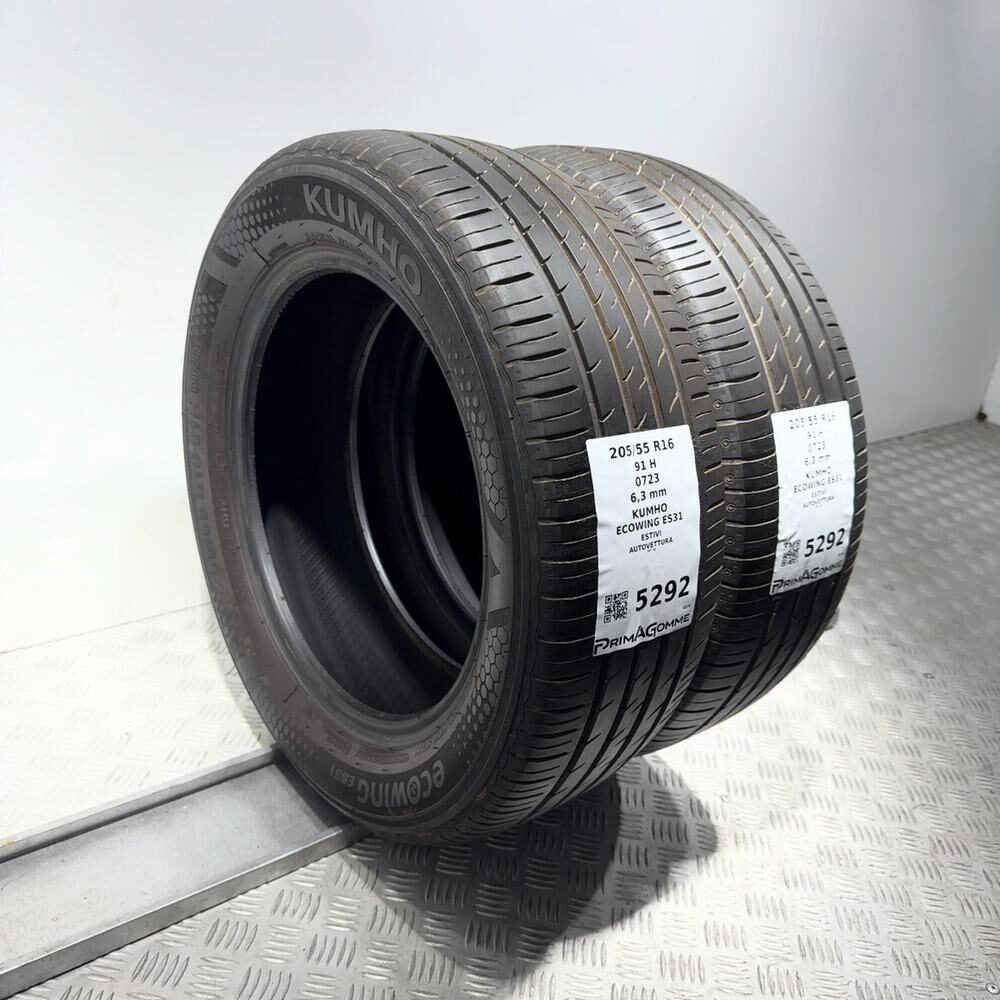 Gomme Usate 205 55 R16 91H Kumho Ecowing ES31 90% Estive - immagine 14