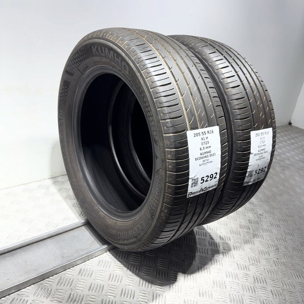 Gomme Usate 205 55 R16 91H Kumho Ecowing ES31 90% Estive - immagine 17